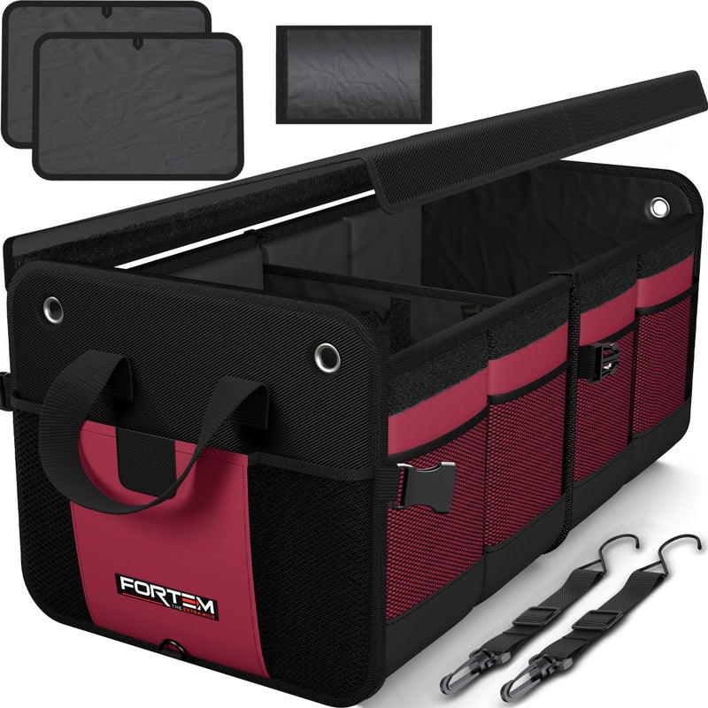 FORTEM Trunk Organizer For SUV Car Organizer and Storage, Collapsible Multi-Compartment Storage Bag Car Accessories for Women Men, 1680D Oxford, Non Slip Bottom, Adjustable Straps, Soft Cover (65L) - Image 1